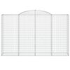 vidaXL Cestos gabi&atilde;o arqueados 8pcs 300x50x180/200cm ferro galvanizado