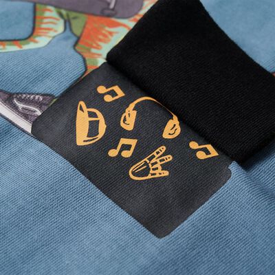 T-shirt de manga comprida para criança azul médio 92