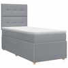 vidaXL Cama box spring com colch&atilde;o Cinzento-claro 100 x 200 cm Tecido