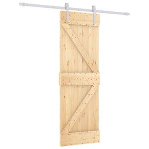 vidaXL Porta Deslizante 70 x 210 cm Natural e Branco