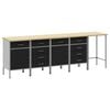 vidaXL Conjunto de Arm&aacute;rios de Trabalho Manual 5 unid. Preto e Cinza
