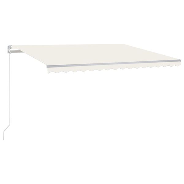 vidaXL Toldo retr&aacute;til manual 450x300 cm cor creme