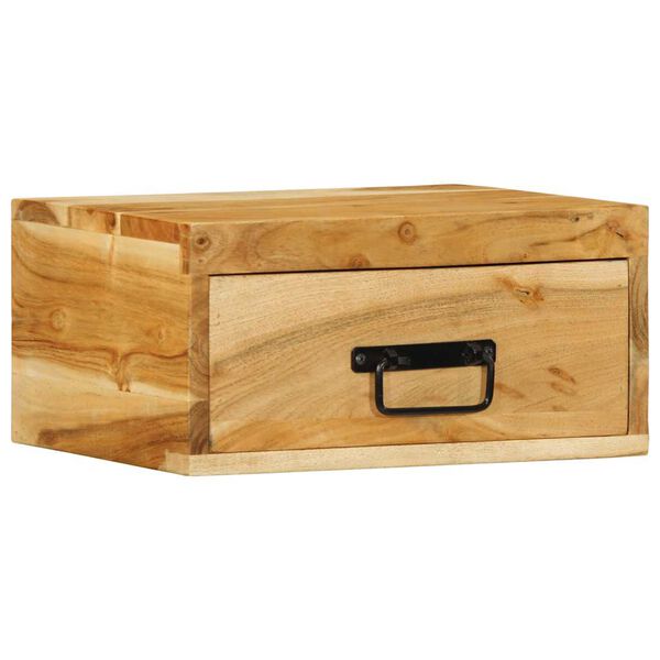 vidaXL Mesas de cabeceira de parede 2 pcs madeira ac&aacute;cia maci&ccedil;a