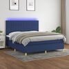 vidaXL Cama box spring c/ colch&atilde;o e LED 180x200 cm tecido azul