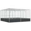 vidaXL Avi&aacute;rio 418x414x212 cm a&ccedil;o prateado