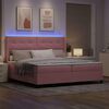 vidaXL Cama Box com colch&atilde;o com led Rosa 200 x 200 cm Veludo
