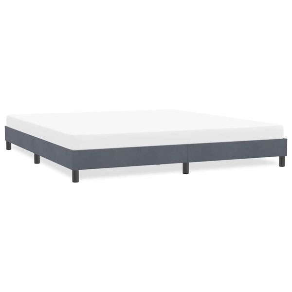 vidaXL Estrutura de cama sem colch&atilde;o 180x220 cm veludo cinzento-escuro