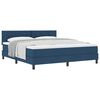 vidaXL Cama box spring com colch&atilde;o Azul 180 x 200 cm tecido