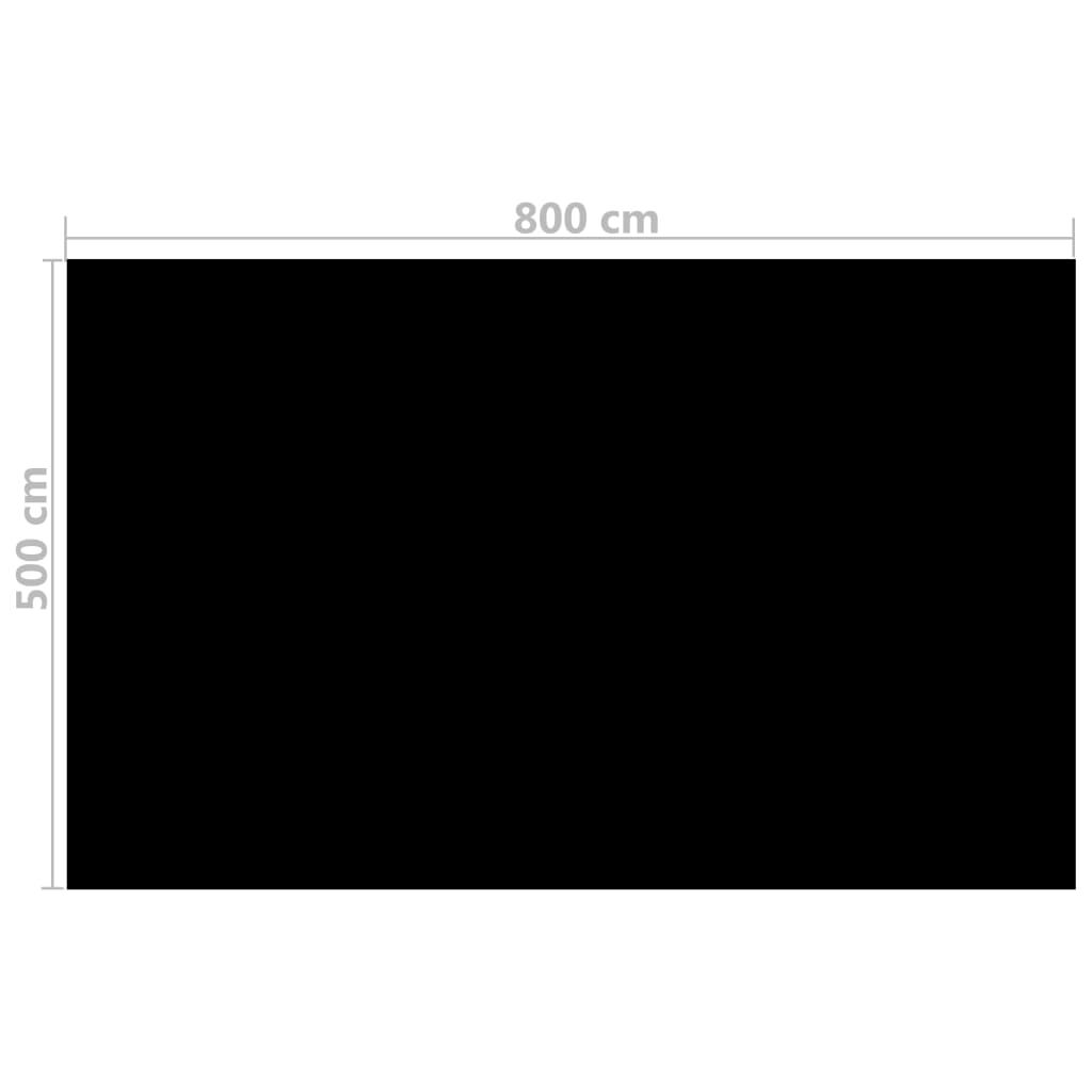 vidaXL Película Negra Rectangular de Polietileno Flotante de Piscina 8x5 m