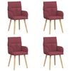 vidaXL Cadeiras de Jantar 4 unid. Tecido Vinho Vermelho