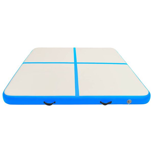 vidaXL Colchão de ginástica insuflável c/ bomba 200x200x20 cm PVC azul