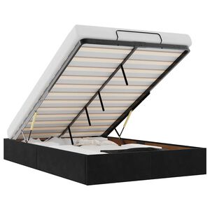 vidaXL Ottoman Bed Frame Sem Colch&atilde;o Preto 120x190 cm Veludo