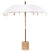 vidaXL Parasol Balin&ecirc;s com Base 250 Creme e Natural 220 x 220 x 250 cm
