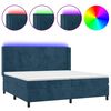 vidaXL Cama box spring c/ colch&atilde;o/LED 200x200 cm veludo azul-escuro