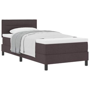 vidaXL Cama Box com colch&atilde;o Marrom Escuro 100 x 200 cm tecido