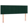 vidaXL Cama box spring c/ colch&atilde;o/LED 140x200 cm veludo verde-escuro