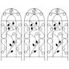 vidaXL Suportes plantas trepadeiras 3 pcs 40x100 cm ferro preto
