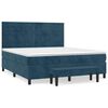 vidaXL Cama com molas/colch&atilde;o 160x200 cm veludo azul-escuro