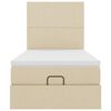 vidaXL Estrutura de cama otomana com creme de colch&atilde;o 100x200cm tecido