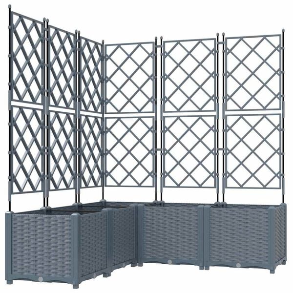 vidaXL Vaso de Jardim 5 pcs Cinza Claro 120 x 120 x 143 cm A&ccedil;o