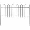 vidaXL Cerca de jardim Boxtel com topo em arco, a&ccedil;o, 181x100 cm, preto