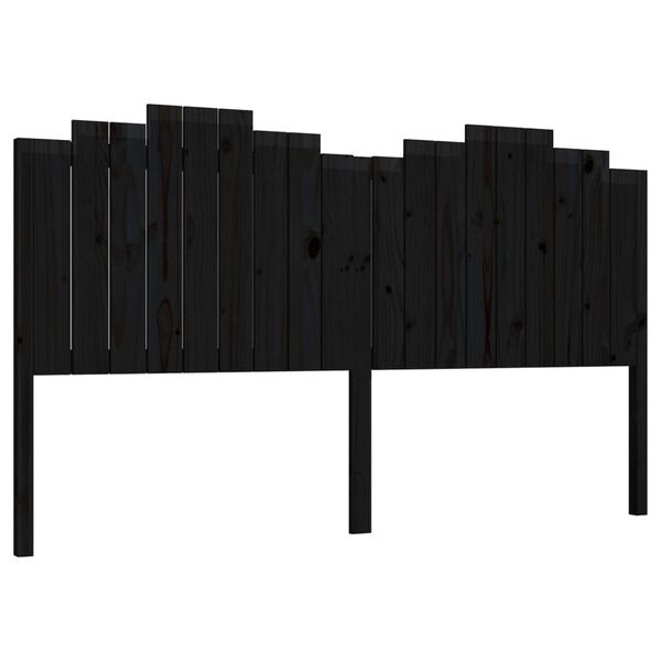 vidaXL Cabeceira de cama 186x4x110 cm pinho maci&ccedil;o preto
