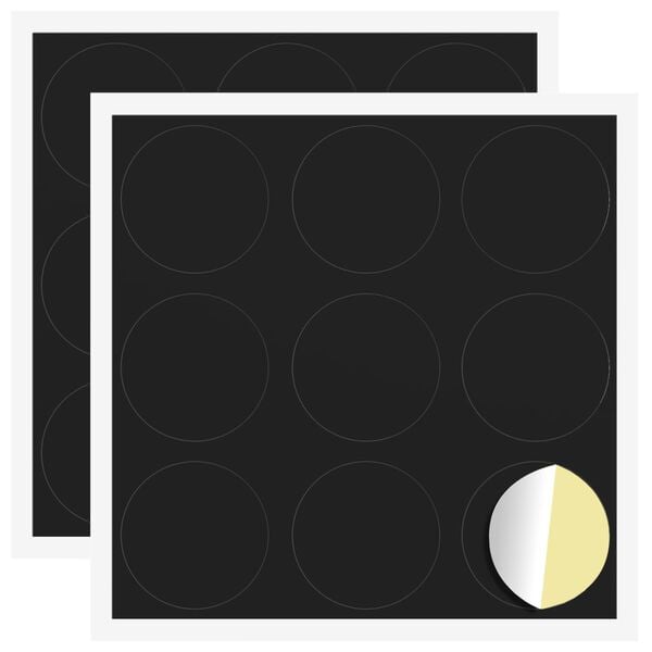 vidaXL Capa de Parafuso Autoadesiva 2 pcs Preto &Oslash; 20 x 0,5 mm