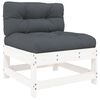 vidaXL 4pcs conjunto lounge jardim c/ almofad&otilde;es madeira maci&ccedil;a branco