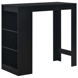 vidaXL Mesa de bar com prateleira preto 110x50x103 cm