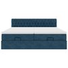 vidaXL Estrutura de cama otomana com colch&atilde;o azul escuro veludo