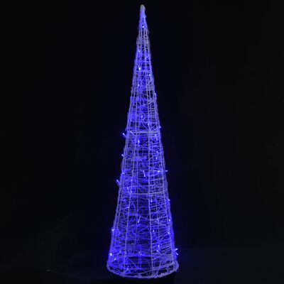 vidaXL Pirâmide de iluminação decorativa com LEDs acrílico 120 cm azul