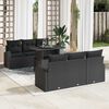 vidaXL Conjunto de Sof&aacute; de Jardim 7 pcs Preto Rattan de Polipropileno