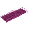 vidaXL Tapetes de escada 10 peças 65x21x4 cm roxo com borda retangular