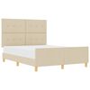 vidaXL Estrutura da Cama com cabeceira Creme 140 x 200 cm tecido