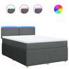vidaXL Cama com molas/colch&atilde;o 140x190 cm tecido cinzento-escuro