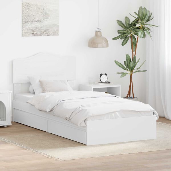 vidaXL Cama com Armazenamento Branco 70 x 190 cm Madeira processada