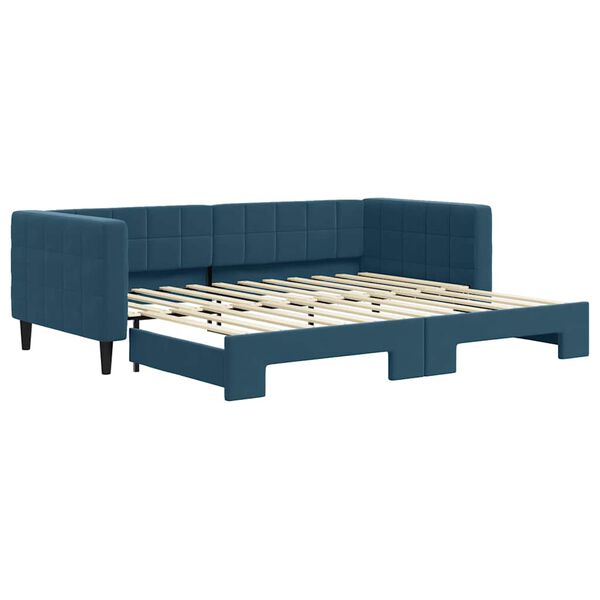 vidaXL Sof&aacute;-cama com gavet&atilde;o 90x200 cm veludo azul
