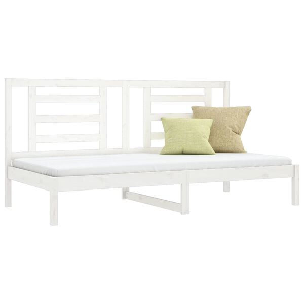 vidaXL Sof&aacute;-cama sem colch&atilde;o 80x200 cm madeira de pinho maci&ccedil;a branco