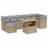 vidaXL 8 pcs conjunto de sof&aacute;s p/ jardim com almofad&otilde;es vime PE bege