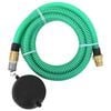 vidaXL Mangueira de suc&ccedil;&atilde;o com conectores de lat&atilde;o 1,1" 15 m PVC verde