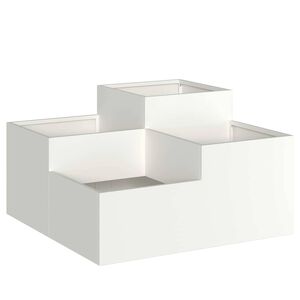 vidaXL Vaso de Jardim Branco 80 x 80 x 48 cm A&ccedil;o