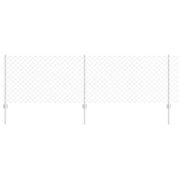 vidaXL Cerca com Poste Prateado 0,8 x 25 m A&ccedil;o