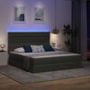 vidaXL Cama com arruma&ccedil;&atilde;o e LED Cinza Escuro 160 x 200 cm Poli&eacute;ster