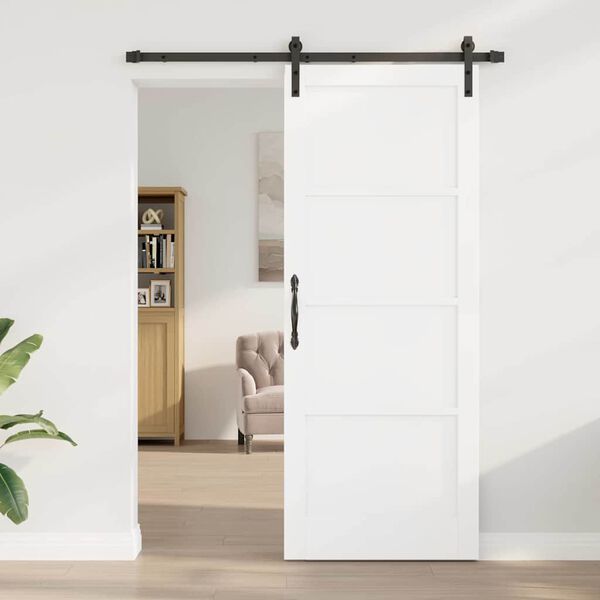 vidaXL Porta Deslizante Branco 83 x 211 cm Madeira de Pinheiro S&oacute;lida