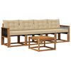 vidaXL Conjunto de Sof&aacute;s para Exterior 5 pcs Natural e Bege