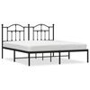 vidaXL Estrutura de cama em metal com cabeceira 180x200 cm preto