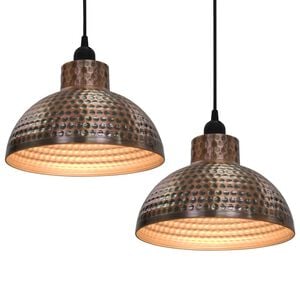 vidaXL L&acirc;mpadas de teto, 2 p&ccedil;s semi-esf&eacute;ricas, cobre