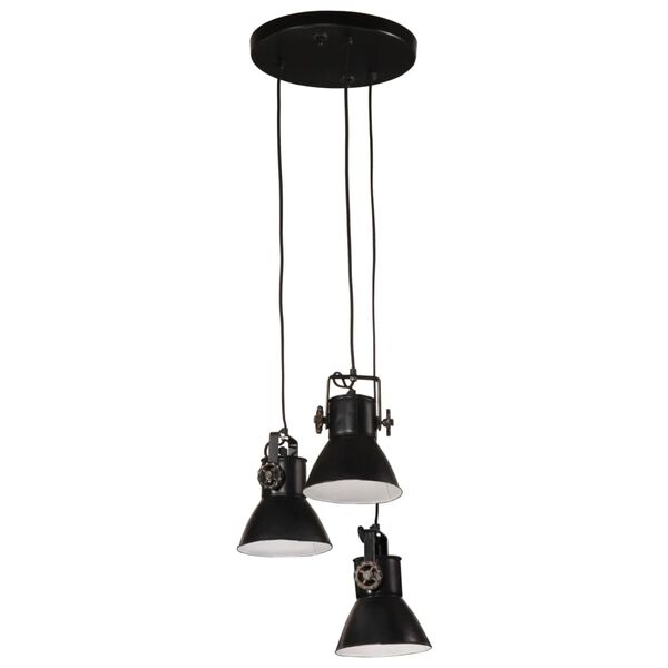 vidaXL Candeeiro suspenso 25 W 30x30x100 cm E27 preto