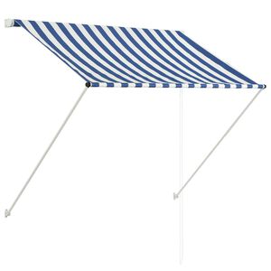 vidaXL Toldo retr&aacute;til 150x150 cm azul e branco