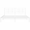 vidaXL Estrutura de cama com cabeceira 180x200 cm metal branco